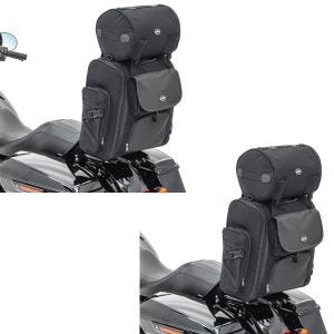 2x Sissybar Tasche für Harley CVO Street Glide Hecktasche Craftride SXL mit Gepäckrolle Spar-Set_1