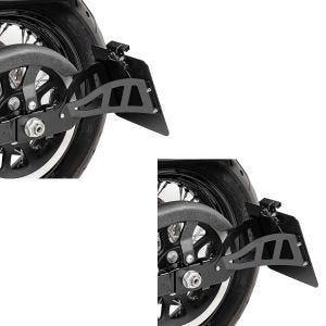 2x Seitlicher Kennzeichenhalter für Harley Davidson Dyna Street Bob 06-17 CRB Craftride schwarz Spar-Set_1
