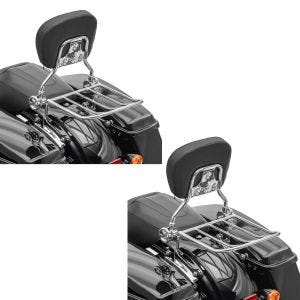 2x Sissybar Harley Street Glide 09-20 Craftride Fast Driver-L Flex inkl. Gepäckträger chrom Spar-Set_1