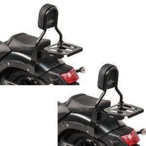 2x Sissy Bar CL3 für Kawasaki Vulcan S / Café 15-20 mit Gepäckträger schwarz Craftride Spar-Set_1