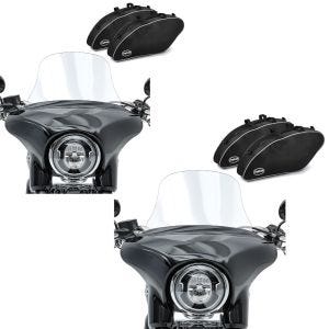 2x Set SL1 Motorrad Windschutz Craftride L + Koffer Innentasche für Harley Davidson Sport Glide 18-21 Craftride Spar-Set_1