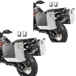 2x Alukoffer Set für Honda Transalp XL 600/ 650/ 700 V Bagtecs Atlas 36-41 L mit Haltesatz für Kofferträger Spar-Set_1