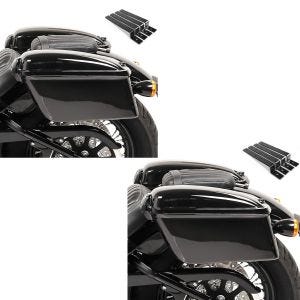2x Chopper sidevesker Craftride Oregon 12l hver med holdesett svart økonomisett