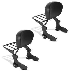 2x sissy bar egnet for Harley Davidson Electra-Street-Road Glide, Road King 97-08 Craftride Fast Driver-L inkl. bagasjehylle svart økonomisett