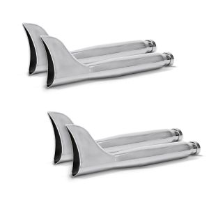 2x Craftride Auspuff Harley Road King / Classic / Special rechts und links Fishtail chrom Spar-Set_1