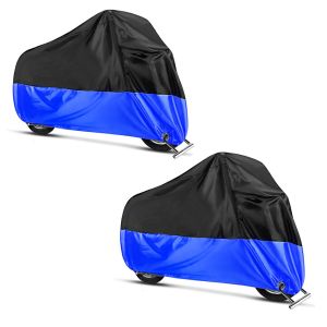 2x Motorrad Abdeckplane Craftride XXL Abdeckhaube in schwarz-blau Spar-Set_1