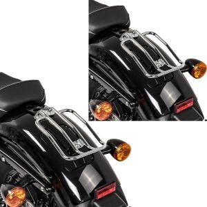 2x Gepäckträger für Harley Davidson Sportster Solo Rack Craftride chrom Spar-Set_1
