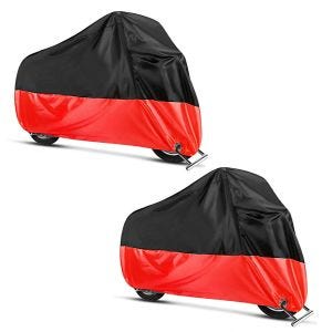 2x Motorrad Abdeckplane Craftride XXXL Abdeckhaube in schwarz-rot Spar-Set_1