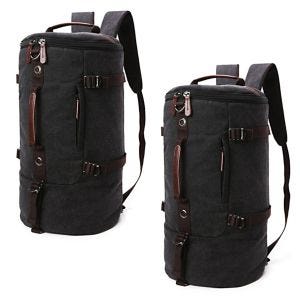 2x Motorrad Rucksack Canvas Craftride VG8 Hecktasche Vintage 35Ltr schwarz Spar-Set_1