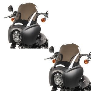 2x lampemaske MG5 egnet for Harley Davidson Softail Street Bob 18-24 lampebekledning matt røykgrå Craftride sparesett