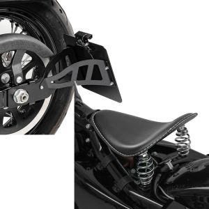 Sett: Sideskiltholder egnet for Honda Shadow VT 600 C 88-00 svart + Solo fjærsal egnet for Honda Shadow VT 750 / 600 C BR1