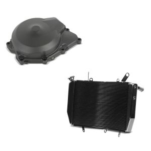 Sett: vannkjøler egnet for Yamaha YZF-R6 08-16 radiatorkjøler + dynamodeksel egnet for Yamaha YZF-R6 06-19 Lima deksel motordeksel