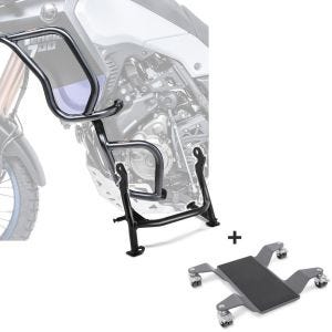 Sett: Crash bar sett egnet for Yamaha Tenere 700 19-24 topp og bunn crash bar + hovedstativ med ABE + manøvreringshjelp egnet for Yamaha Tenere 700 19-24 manøvreringsplate