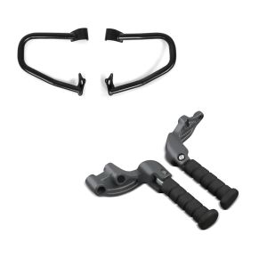 Sett: Pillion fotstøttesett med holder egnet for Indian Scout, Sixty, Bobber + crashbar Indian Scout/Sixty 15-23 svart