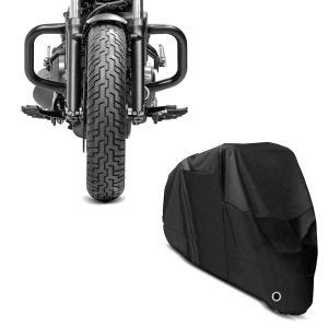 Set: Sturzbügel für Honda Rebel 500 17-21 Motor Schutzbügel + Abdeckplane XL Abdeckhaube in schwarz_1