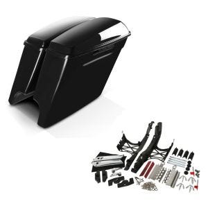 Sett: Sideveske strukket egnet for Harley Davidson Touring modeller 14-24 Craftride umalt, uten lukking + hengselsett som passer til Harley Davidson Touring sidevesker 14-24 Hard salvesker Craftride