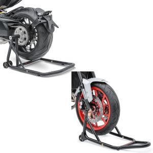 Set: Einarmständer Triumph Sprint ST 99-10 Montageständer Single-Classic + Montageständer Vorderrad mit gummierten Aufnahmen Motorradheber vorne_1