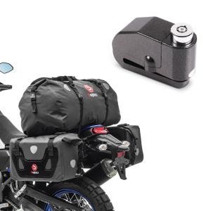 Set: Satteltaschen mit Hecktasche RB25 + XF80 Drybag Vol. 130L + Bremsscheibenschloss Alarm 120dB BS-Motoparts Diebstahlschutz schwarz_1