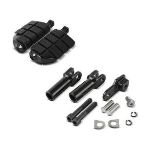 Sett: Driver pillion fotstøtter egnet for Harley Davidson Craftride FP14 svart + passasjer fotstøtteholder egnet for Harley Davidson Softail Slim 12-17 Craftride svart
