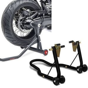 Sett: Enarmsstativ egnet for BMW R NineT 14-23 reparasjonsstativ Single-Racing matt + reparasjonsstativ forhjul Classic-V motorsykkelstativ med V-fester