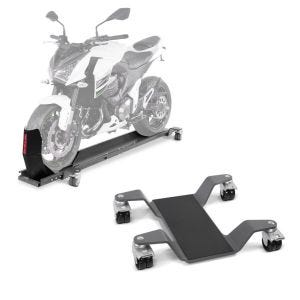 Set: Rangierschiene mit Wippe Smart Mover bis 450 kg in grau + Rangierhilfe für Hauptständer Easy Mover II bis 400kg in grau_1