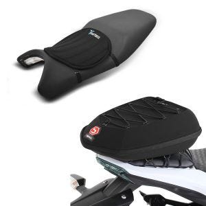 Set: Gel Sitzkissen Neopren M Gelkissen Sitzauflage in schwarz + Hecktasche X16 Hardshell Tasche 6Ltr in schwarz_1