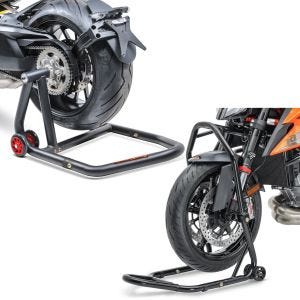 Set: Einarmständer KTM 1290 Super Duke / R 14-21 Montageständer Single-One + Lenkkopfständer für KTM 1290 Super Duke R 17-19 Classic schwarz_1