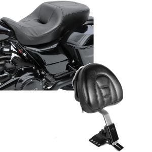 Sett: Komfortsete egnet for Harley Davidson Touring 14-24 Craftride Hengekøye svart + førerryggstøtte liten egnet for Harley Davidson Touring 97-24 krom Craftride