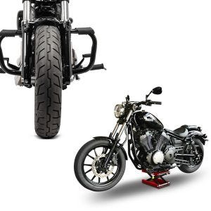 Set: Sturzbügel Harley Sportster 04-20 Mustache in schwarz + Hebebühne Mid-Lift M Motorradheber für Harley und Chopper bis 500 kg_1