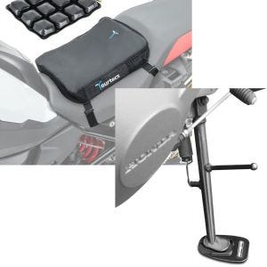 Sett: luftpute Air Deluxe S komfortsetepute i sort + sidestativ base stativ base sort
