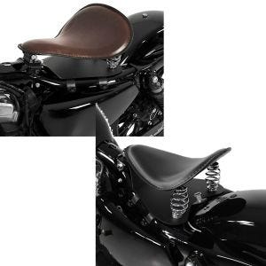 Sett: Solo fjærsal med bunnplate SG10 brun + Bobber solo sete med bunnplate i svart