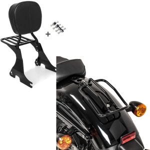 Set: Sissybar für Harley Sportster 883 Iron 09-20 inkl. Gepäckträger + Gepäckträger für Harley Sportster 04-20 Solo Rack schwarz_1