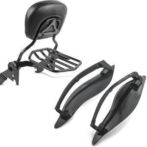 Set: Sissybar Harley Street Glide Special 15-21 Fast Driver-L Flex + Seitlicher Windabweiser für Harley Street Glide Special 15-21 schwarz_1