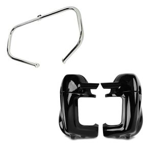 Set: Beinschild für Harley Electra Glide Ultra Classic 89-13 belüftet + Sturzbügel für Harley Electra Glide Ultra Classic 97-08 TR1 chrom_1