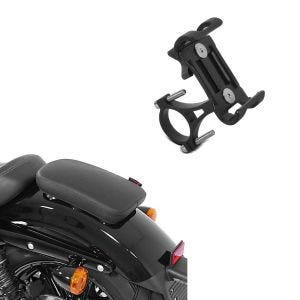 Sett: Pillion setepute sugekopp Glider X egnet for tilpassede sykler i svart + smarttelefonholder SH5 egnet for styret mobiltelefonholder aluminiumsholder