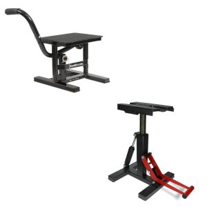 Set: Hydraulik Motocross Ständer Enduro Hubständer Cross-Lift-Pro + Mechanischer Enduro Motorradständer Cross-Lift M bis 160kg schwarz_1