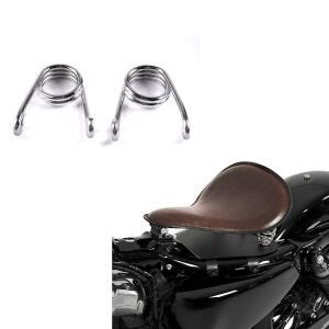 Set: Solo Federsattel mit Grundplatte SG10 braun + Federn Haarnadel Hairpin für Bobber Solo Sitz 2,5" chrom_1