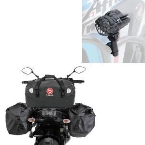 Sett: Sadelvesker med bakveske WD1 + XF60 Drybag Vol. 146L + LED-tilleggslykter med kollisjonsstangholder og beskyttelsesgitter S22X
