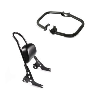 Set: Sissybar Harley Street 750 / 500 15-20 Fast Rider-M schwarz + Sturzbügel für Harley Street 750/ Rod 15-20 SR1 schwarz_1