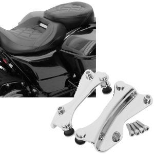 Set: Sitzbank RH3 für Harley Touring 09-21 Komfortsitzbank in schwarz + 4-Punkt-Montagekit für Harley Touring Modelle 2014-2021 chrom_1