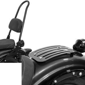 Set: Sissybar Yamaha XV 950 / R 14-20 Rider-XXL schwarz + Gepäckträger für Yamaha XV 950 / R 14-20 Solo Rack L1 Gepäckbrücke_1