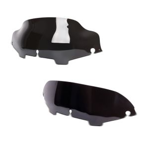 Sett: Vindskjerm 4,5" egnet for Harley Davidson CVO Street Glide 11-13 svart Craftride + Windshield Wave 6" egnet for Harley Davidson Electra-Street Glide 96-13 mørk tonet Craftride