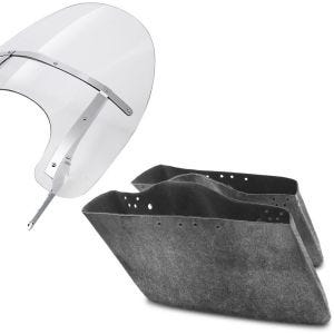 Set: Windschild Harley Road King / Classic/ Special 93-21 abnehmbar + Innenverkleidung für Seitenkoffer für Harley Touring 94-13_1