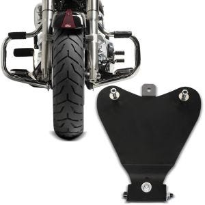 Sett: Crash bar egnet for Harley Davidson Softail 2000-2017 Craftride Moustache krom + bunnplate for Bobber solo seter uten tønnefjærer Craftride