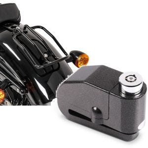 Set: Gepäckträger für Harley Sportster 04-20 Solo Rack schwarz + Bremsscheibenschloss Alarm 120dB BS-Motoparts Diebstahlschutz schwarz_1