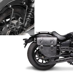 Set: Satteltaschenhalter für Honda Rebel 500 17-20 links Satteltaschen + Satteltasche Honda Rebel 500 Texas 10Ltr rechts in schwarz_1