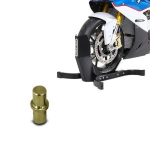 Sett: Motorsykkelvippe Easy Plus forhjulsvippemotorsykkelstativ opp til 21" svart + pinne 27 mm egnet for styrehodemonteringsstativ