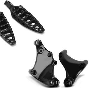 Sett: Driver pillion fotstøtter egnet for Harley Davidson Craftride FP15 svart + passasjer fotstøtte holder egnet for Harley Davidson Sportster 1200 Iron 18-20 svart Craftride