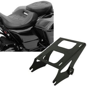 Set: Sitzbank RH3 für Harley Touring 09-21 Komfortsitzbank in schwarz + Topcase Träger Doppelsitzbank für Harley Touring 14-21 schwarz_1