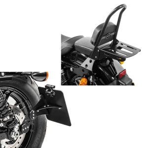 Set: Sissybar+Gepäcktr. Abnehmbar CSM für Harley Sportster Forty-Eight 48 + Seitlicher Kennzeichenhalter für Harley Sportster Forty-Eight 48 10-20_1